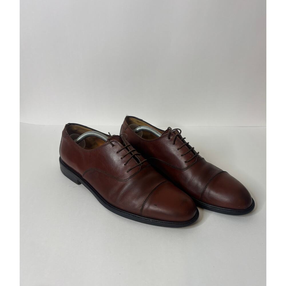 Salvatore Ferragamo - Cognac Brown Leather Oxford Dress Shoes size 10.5